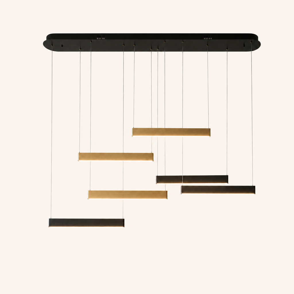 X6156/6 Chandelier Light - Black+Gold