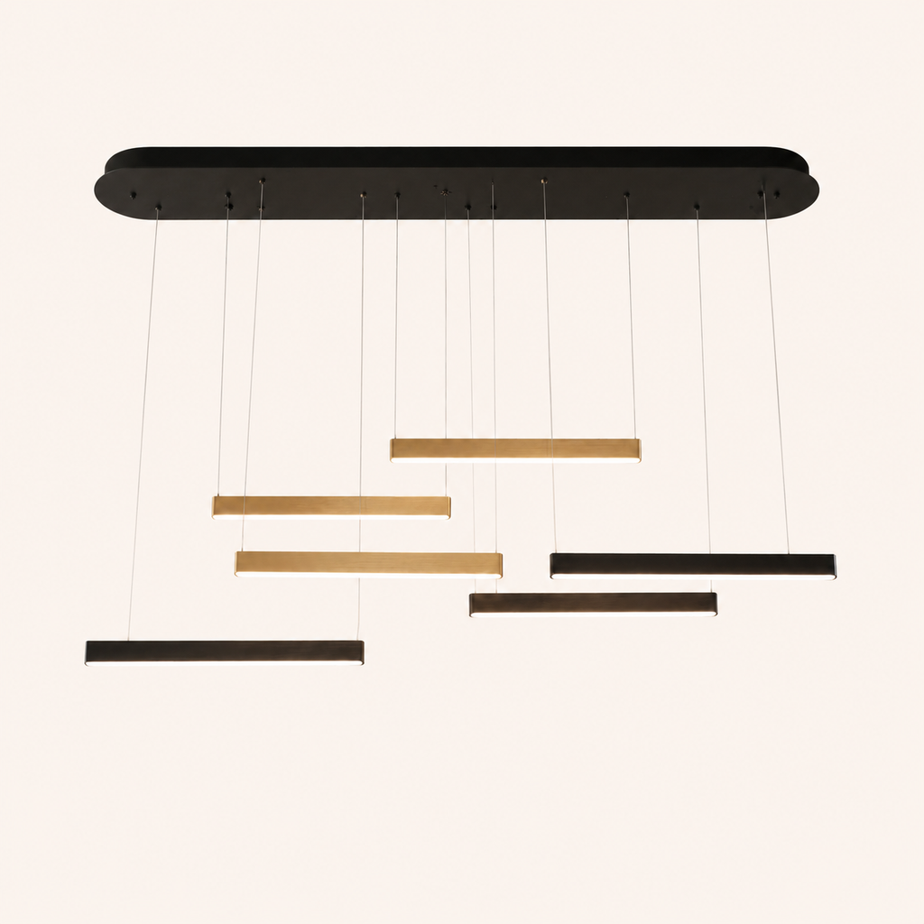 X6156/6 Chandelier Light - Black+Gold