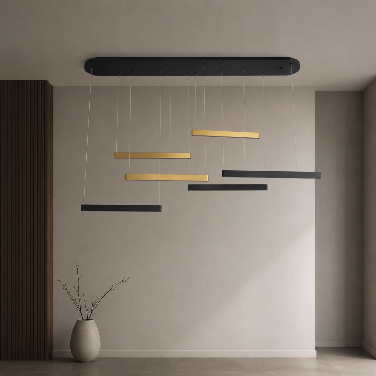 X6156/6 Chandelier Light - Black+Gold