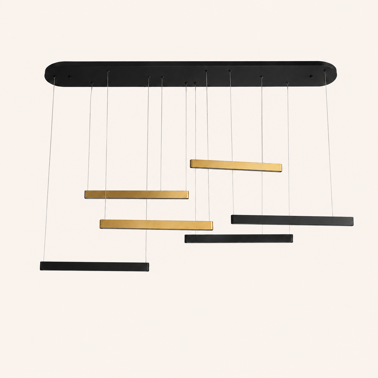 X6156/6 Chandelier Light - Black+Gold