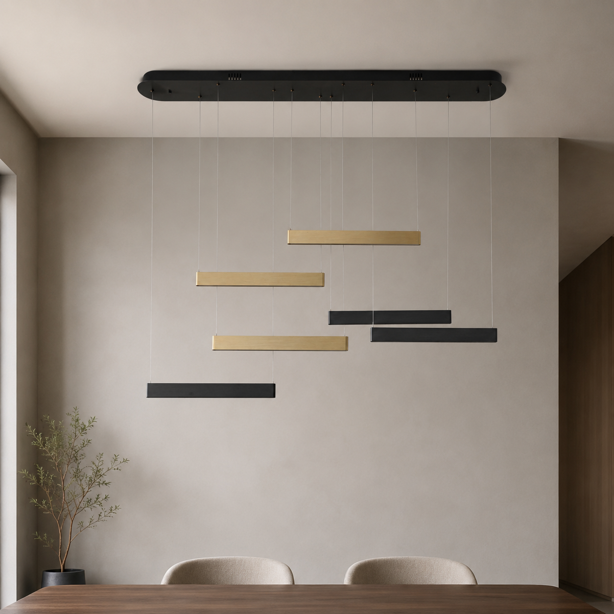 X6156/6 Chandelier Light - Black+Gold