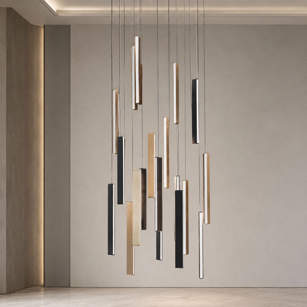 D6156/20 Lighting Fixture Light - Black+Gold
